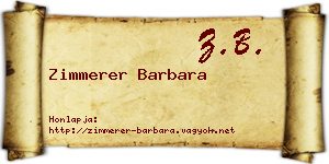 Zimmerer Barbara névjegykártya